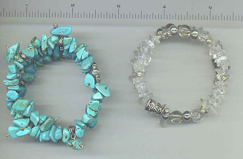 1 Clear Quarts and 1 Turquoise